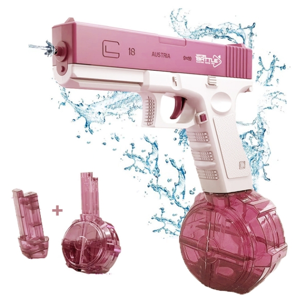 Водяний пістолет UKBOO акумуляторний електричний Water Gun Glock, 2 обойми, рожевий ( LK-1- P) Водяний пістолет UKBOO акумуляторний електричний Water Gun Glock, 2 обойми, рожевий ( LK-1- P)