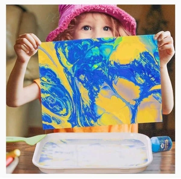 Набір для малювання на воді Jar Melo 12 кольорів Marbling Kit. Набір для марморування , ЕБРУ ( JA92606 )