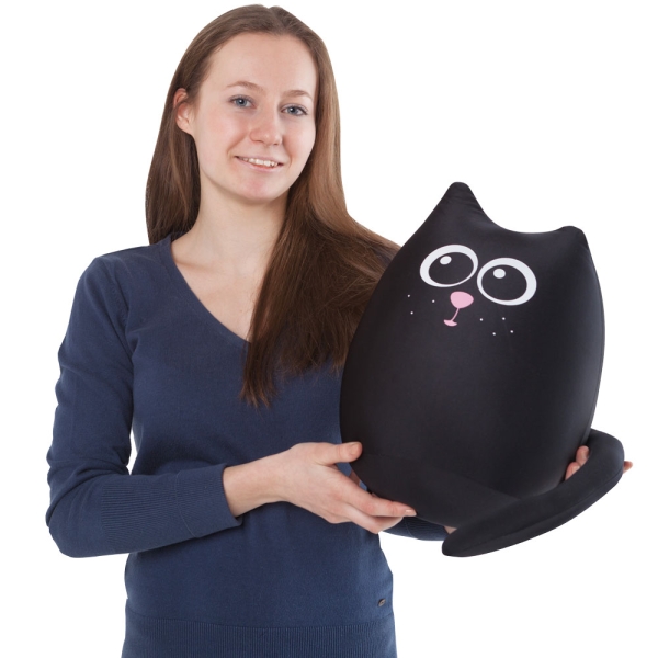 М'яка  іграшка антистрес Expetro Подушка  інтер'єрна  Кіт великий Вугіллячко 30 см ( A131 ) М'яка  іграшка антистрес Expetro Подушка  інтер'єрна  Кіт великий Вугіллячко 30 см ( A131 )