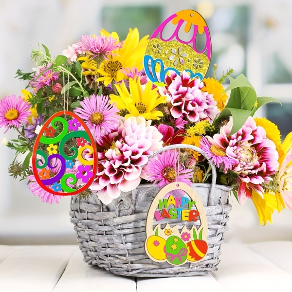 Набір дерев'яних Великодніх прикрас для розпису , 20 штук розміром 5*4 см ( В-3490-mix ) розмалюй сам