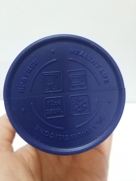 Складана силіконова склянка з кришкою та трубочкою 350 мл Tonna Waist  BLUE and YELLOW