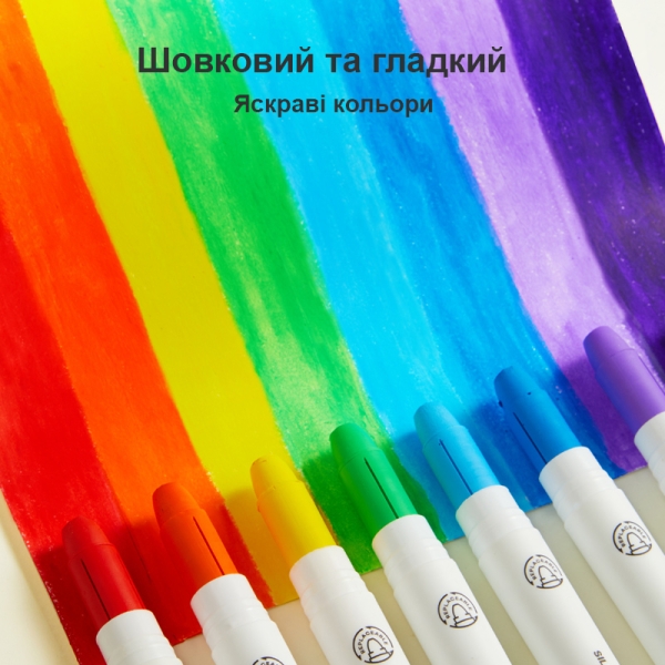 Воскові олівці крайони , що миються MiDeer у відрі 36 шт шовковисті швидковисихаючі безпечні нетоксичні для дітей (MD4256) в тубусі