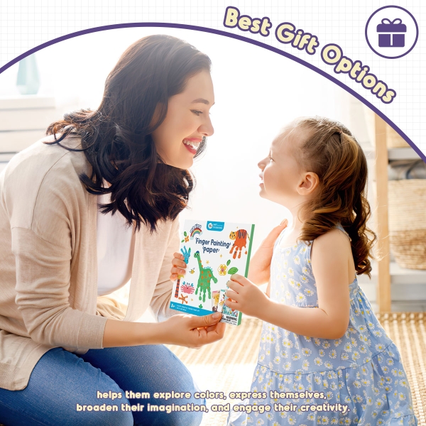 Папір для пальчикових фарб Jar Melo з ідеями малюнків, 30 аркушів, розмір 27*26 см,  ( JA 95294) 