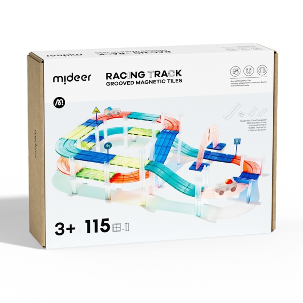 Магнітний конструктор MiDeer Гоночний трек 115 деталей (MD6395)