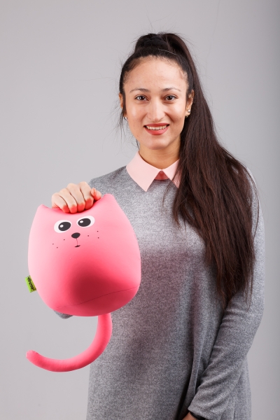 М'яка іграшка антистрес Expetro подушка інтер'єрна Кіт міні Сакурка 20 см рожева ( A206-11 )