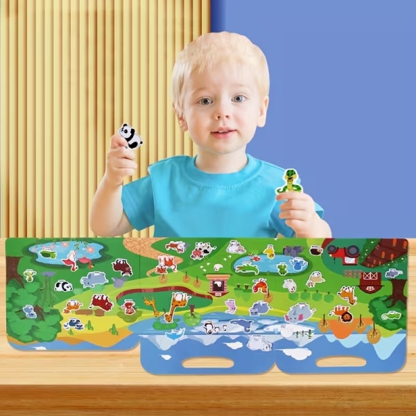 Мій перший альбом із наліпками Тварини 36 наліпок (ZD-002) багаторазові вінілові наклейки