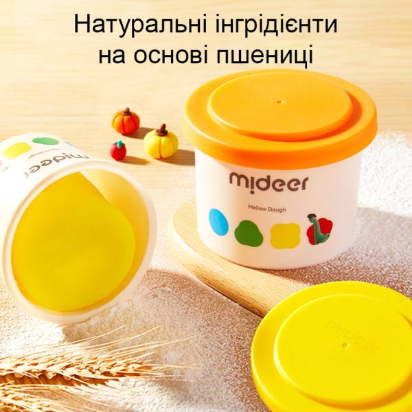 Маса для ліплення М'яке тісто MiDeer М'яка глина 12 кольорів ( MD1501 ) для дітей від 18 місяців