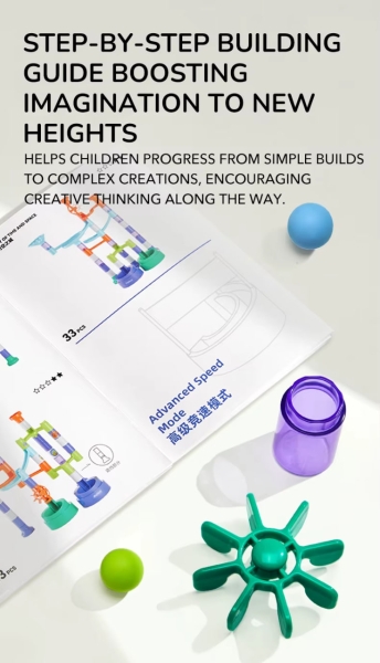 Набір для дітей  Гоночний трек Mideer Мармурові будівельні блоки, від 3 років, 84 предмети  ( MD2309 )
