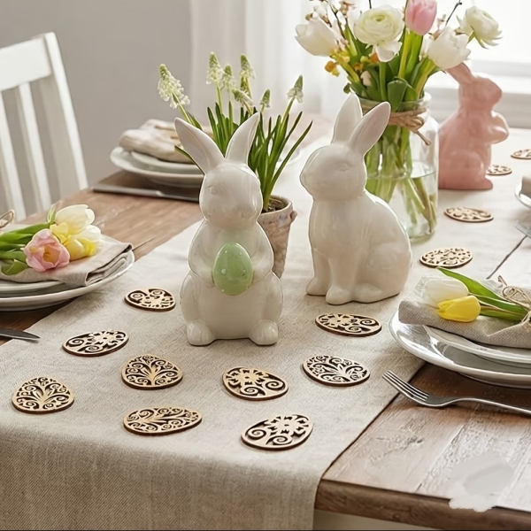 Набір дерев'яних Великодніх прикрас для розпису , 20 штук розміром 5*4 см ( В-3490-mix ) розмалюй сам