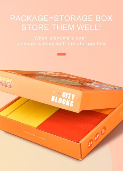 Будівельні дерев'яні блоки CITYBLOCKS Mideer Теплі кольори 100 деталей ( MD1115 ) монтесорі