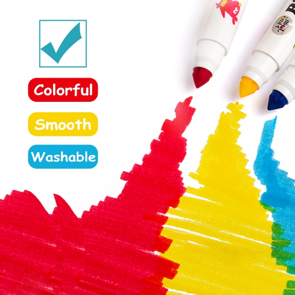 Маркери, що змиваються Jar Melo-Baby Roo 12 кольорів в тубусі (JA90480)