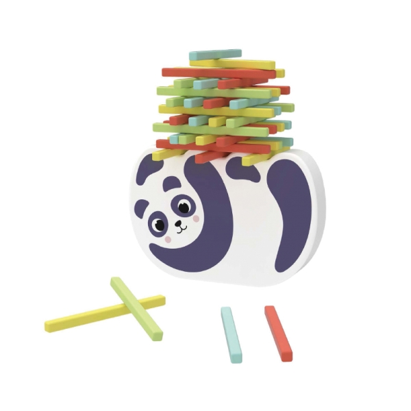 Ігровий дерев'яний набір-балансир для дітей Tooky Toy Монтессорі, раннє навчання, блоки, Панда, 41 предмет ( HP082 ) від 3 років