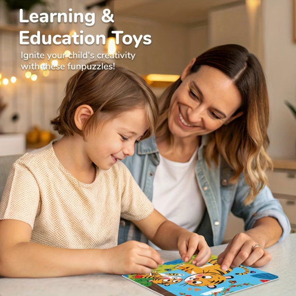 Міні-пазли 4 в 1 для малят Bear Tale Тварини 4 пазла по 9 деталей ( LY2025093 ) від 2 років