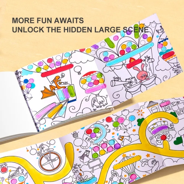 Альбом з точковими малюнками для дитячого саду Mideer Чарівна країна 2 рівень, Dot, 30 аркушів (MD6282) для крапкових ДОТ маркерів