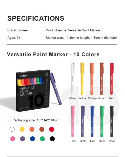 Універсальні маркери, що змиваються  MiDeer 10 шт (MD6240)