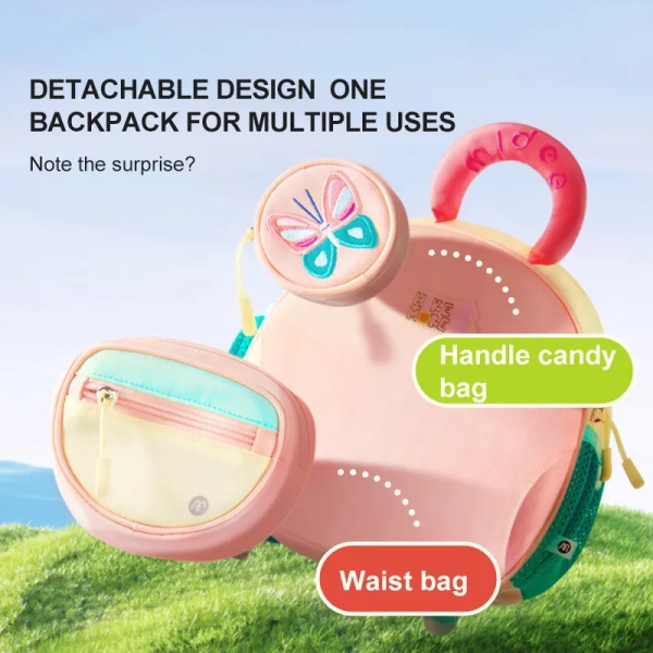 Дитячий ранець 3 в 1 Mideer Рюкзачок для малюків та дошкільнят світло-рожевий ( MD6277 )