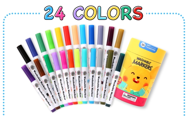 Маркери, що змиваються Jar Melo-Baby Roo  24 кольори в тубусі  (JA90497)