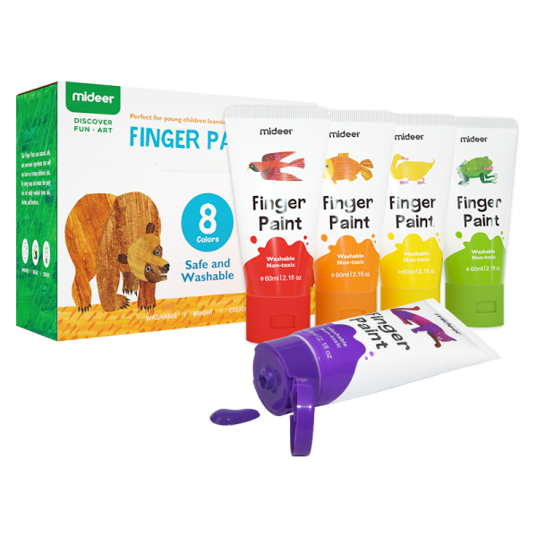Дитячі пальчикові фарби MiDeer 8 кольорів (MD4110)