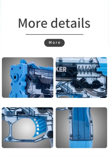 Водний пістолет водяний бластер дитячий Weal Maker на акумуляторі електронний акумуляторний із зарядкою від usb затвором на 2 обойми 500 і 50 мл синій водні пістолети водяні бластери (W 555-blue)