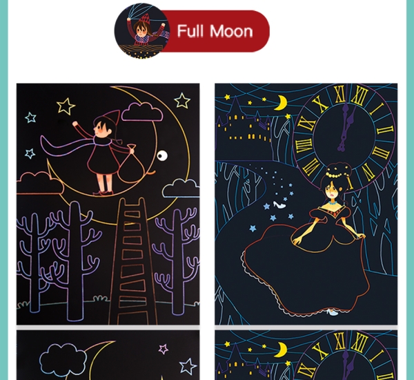 Художня Арт-карта Jar Melo гравюра скретч для вишкрібання Попелюшка , 6 карток( JA90121 