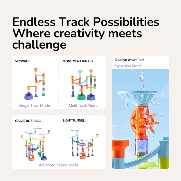 Набір для дітей  Гоночний трек Mideer Мармурові будівельні блоки, від 3 років, 84 предмети  ( MD2309 )