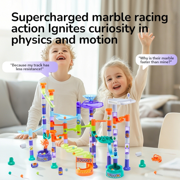Набір для дітей  Гоночний трек Mideer Мармурові будівельні блоки, від 3 років, 84 предмети  ( MD2309 )