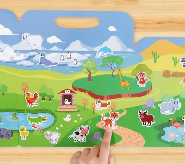 Мій перший альбом із наліпками Тварини 36 наліпок (ZD-002) багаторазові вінілові наклейки