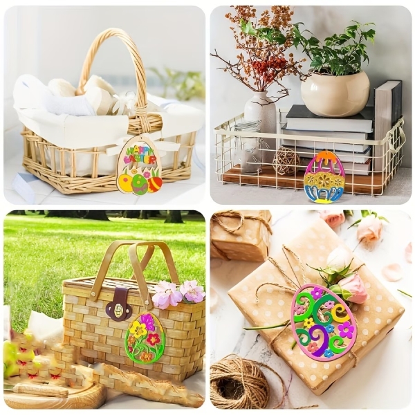 Набір дерев'яних Великодніх прикрас для розпису , 20 штук розміром 5*4 см ( В-3490-mix ) розмалюй сам