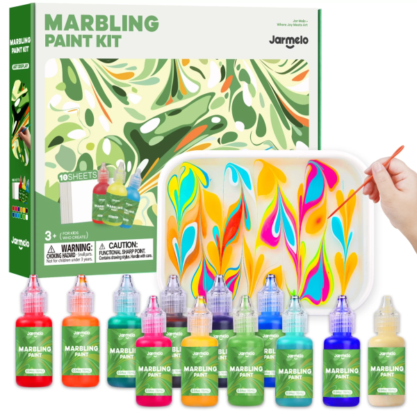 Набір для малювання на воді Jar Melo 12 кольорів Marbling Kit. Набір для марморування , ЕБРУ ( JA92606 )