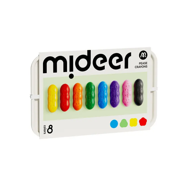 Натуральні воскові олівці MiDeer горохові для найменших 8 кольорів ( MD6219 )