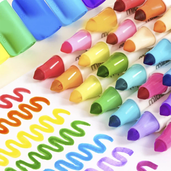 Великі маркери, що змиваються  MiDeer дитячі - універсальні  24 шт (MD1550) на водній основі з тонким кінчиком