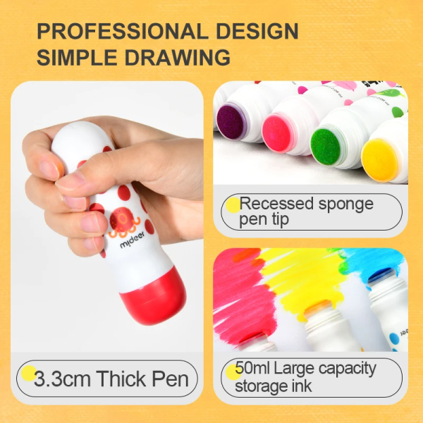 Набір для малювання MiDeer Точкова живопис для малюків, крапкові ДОТ маркери, 6 кольорів ( MD2363 )