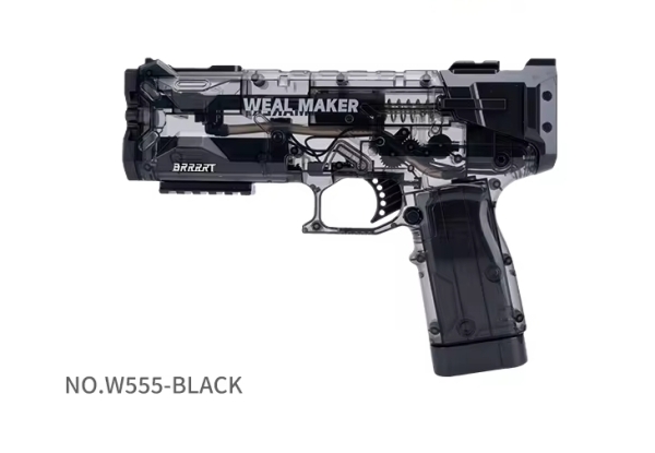 Водяний пістолет Weal Maker електричний з затвором, 2 обойми, зарядка від USB ,чорний ( W 555- black)
