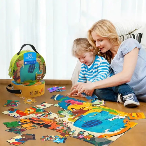 Пазл у валізі Jar Melo День в зоопарку 108 деталей ( JA 95454 ) Пазл у валізі Jar Melo День в зоопарку 108 деталей ( JA 95454 )