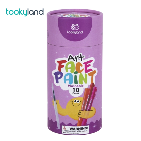 Фарби для обличчя Tookyland безпечні, що змиваються, 10 кольорів для макіяжу + 2 пензлі ( LT412 ) вік від 3 років