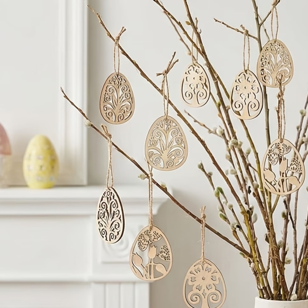 Набір дерев'яних Великодніх прикрас для розпису , 20 штук розміром 5*4 см ( В-3490-mix ) розмалюй сам