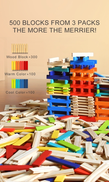 Будівельні дерев'яні блоки CITYBLOCKS Mideer Холодні  кольори 100 деталей ( MD1116 ) монтесорі