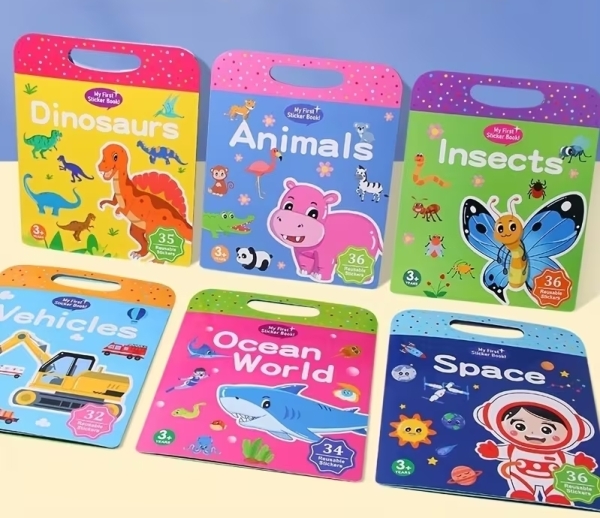 Мій перший альбом із наліпками Тварини 36 наліпок (ZD-002) багаторазові вінілові наклейки