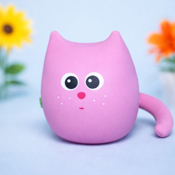 М'яка іграшка антистрес Expetro подушка інтер'єрна Кіт міні Бузок 20 см рожево-бузковий (А 206-24) наповнювач пінополістирол