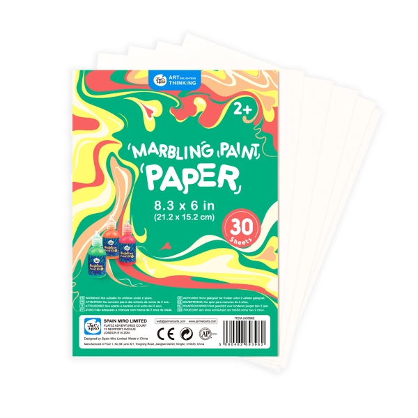 Папір для творчості мармурове малювання на воді,  Ебру, в наборі 30 аркушів, Jar Melo ( JA 93962 ) 