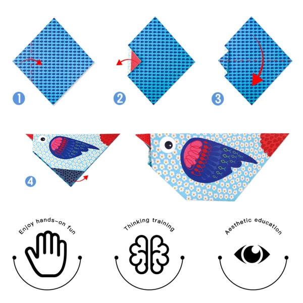 Оригамі з наліпками Тварини об'ємні фігури Jar Melo, 28 фігурок ( JA92798)