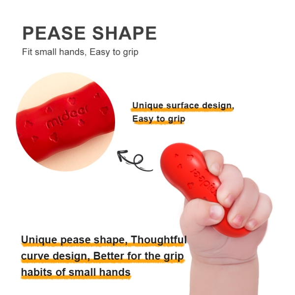 Натуральні воскові олівці MiDeer горохові для найменших 8 кольорів ( MD6219 )