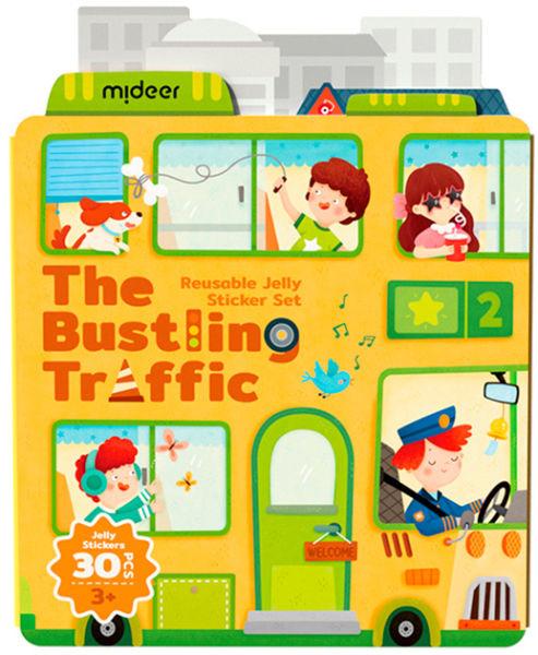 Багаторазові наліпки MiDeer Жвавий транспорт 30 наліпок(MD1245) наклейки