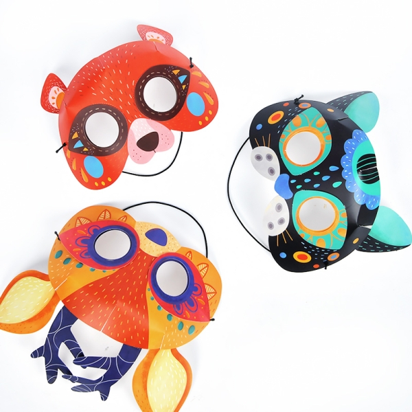 Святкові паперові новорічні карнавальні маски Mideer з 3D тваринами , 8 шт ( MD4118 ) для Хелловін