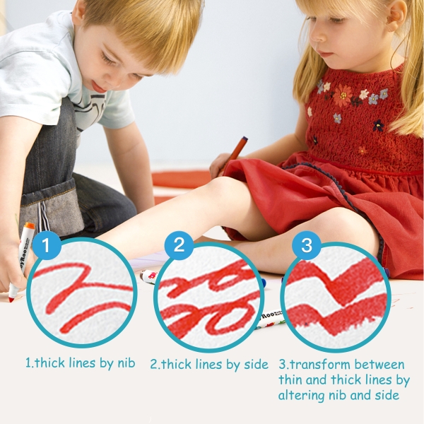 Маркери, що змиваються Jar Melo-Baby Roo 12 кольорів в тубусі (JA90480)