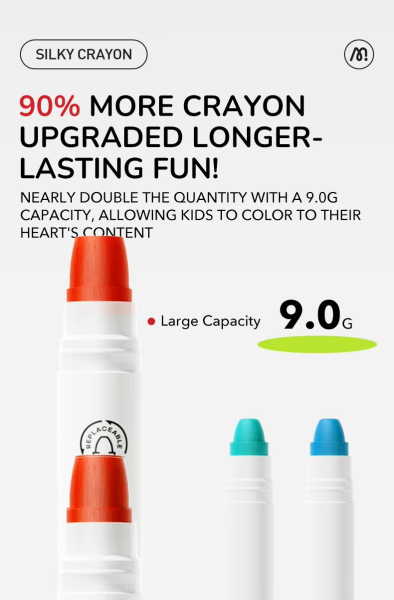 Запасні стрижні для воскових олівців  MiDeer  шовковисті швидковисихаючі безпечні нетоксичні для дітей 12 кольорів (MD4257) змінні запасні стержні Запасні стрижні для воскових олівців  MiDeer  шовковисті швидковисихаючі безпечні нетоксичні для дітей 12 кольорів (MD4257) змінні запасні стержні