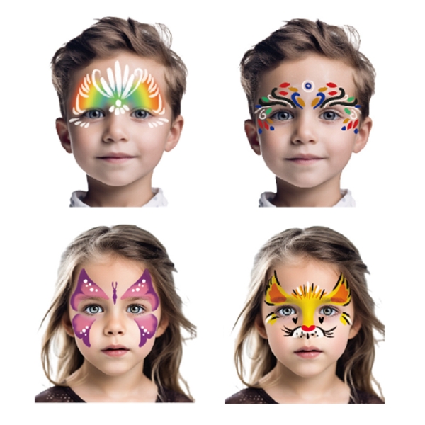 Фарби для обличчя Tookyland безпечні, що змиваються, 10 кольорів для макіяжу + 2 пензлі ( LT412 ) вік від 3 років