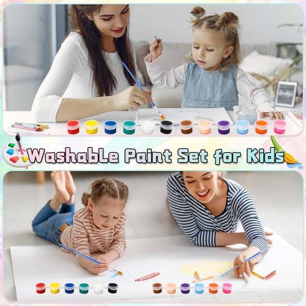 Набір акрилових фарб Jar Melo серія Перламутр , 12 фарб, 2 пензлика ( JA95126 )