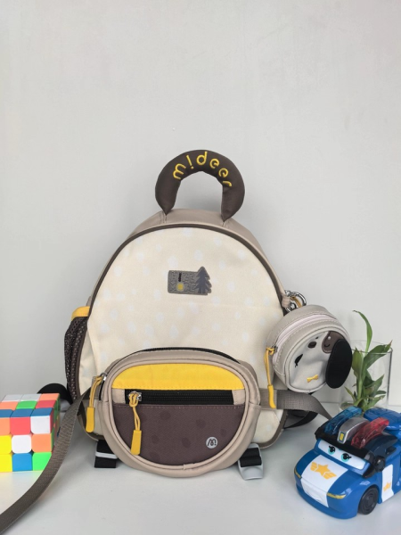 Дитячий ранець 3 в 1 Mideer для малюків та дошкільнят світло-коричневий Собачка ( MD2294 ) Рюкзак для дітей на прогулянку