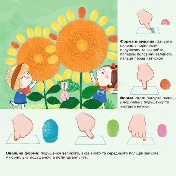 Набір  для малювання пальцями Mideer Картина, що миється Вечірка тварин 50 сторінок ( MD 2236 )